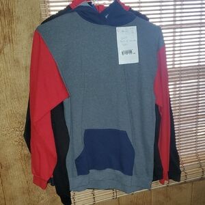 Men's Gray and Red Hoodie